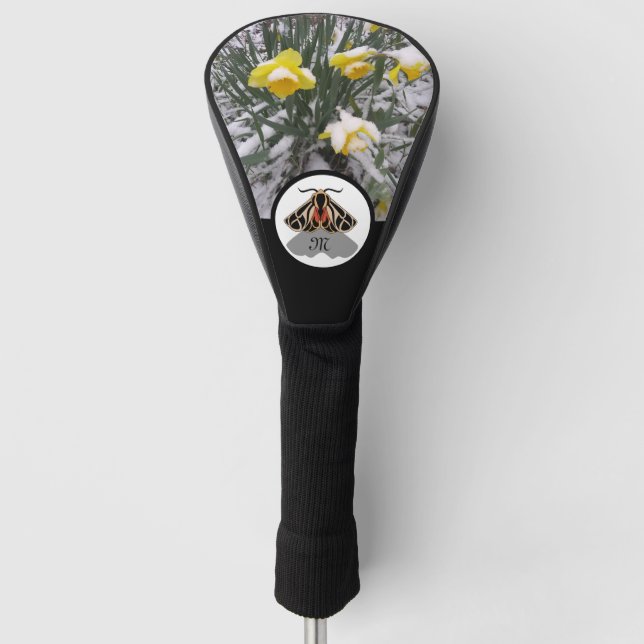 Tribal Tiger Moth Monogram w Foto Golf Headcover (Vorderseite)