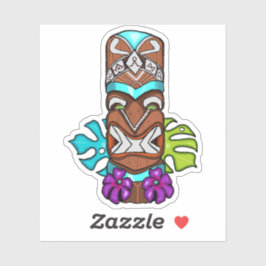 Tribal Tiki Head farbenfrohe Maske Totem Sticker