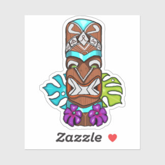 Tribal Tiki Head farbenfrohe Maske Totem Sticker