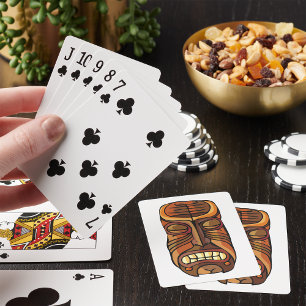 Tribal-Tiki-Maske im polynesischen Stil Spielkarten
