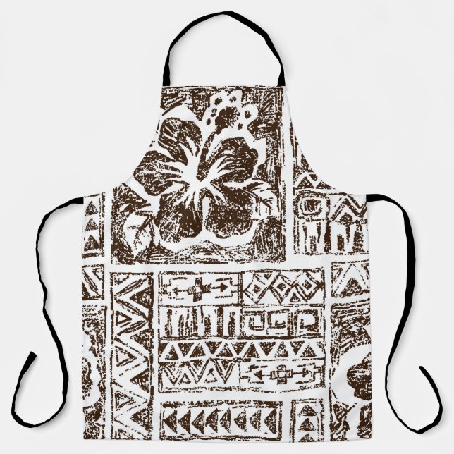 Tribal tropical art pattern of indigenous Hawaiian Schürze (Vorderseite)