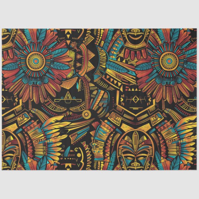 Tribal Turquoise "Aztec Dream" Geschenkartikel Seidenpapier (Vorderseite)