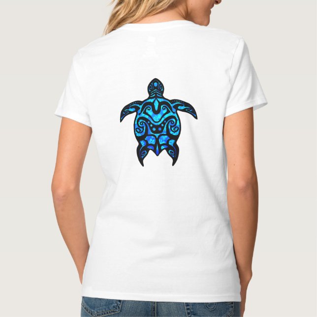 Tribal Turtle Hibiskus T-Shirt (Rückseite)