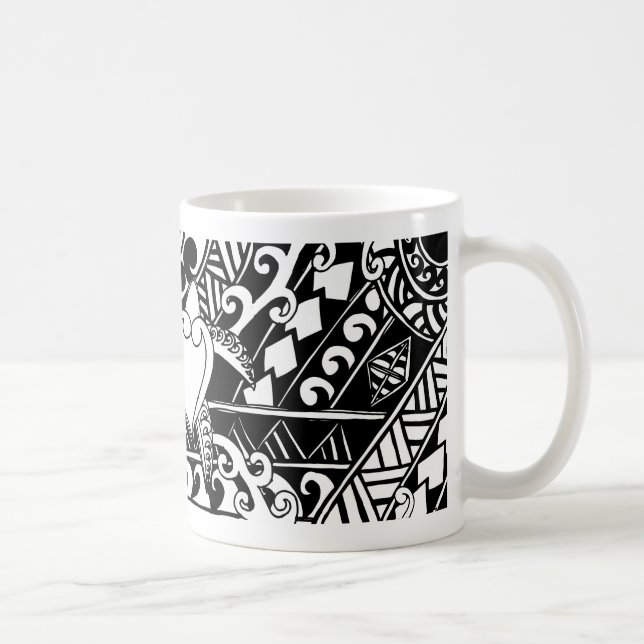 Tribal Turtle Polynesische Tasse (Rechts)