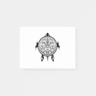 Tribal Turtle Shield Tattoo Post-it Klebezettel
