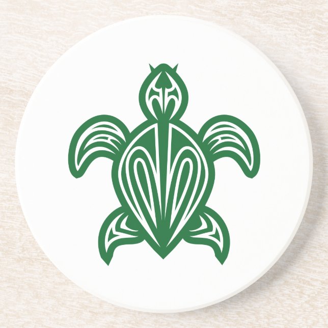 Tribal Turtle Silhouette Untersetzer (Vorne)