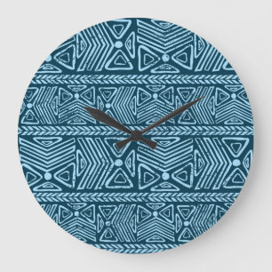 Tribal vintage-ethnisch, nahtloses Muster. Große Wanduhr