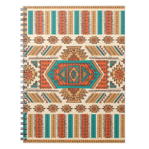 Tribal Vintage: Ethnisches nahtloses Muster Notizblock