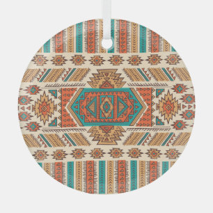 Tribal Vintage: Ethnisches Nahtloses Muster Ornament Aus Glas