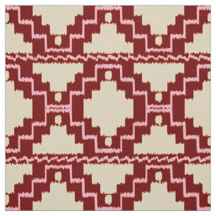 Tribal von Ikat Aztec - Beige, Burgund und Rosa Stoff
