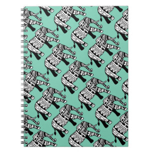 Tribal Walking Elephant Notizblock