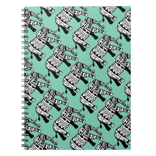 Tribal Walking Elephant Notizblock (Vorderseite)