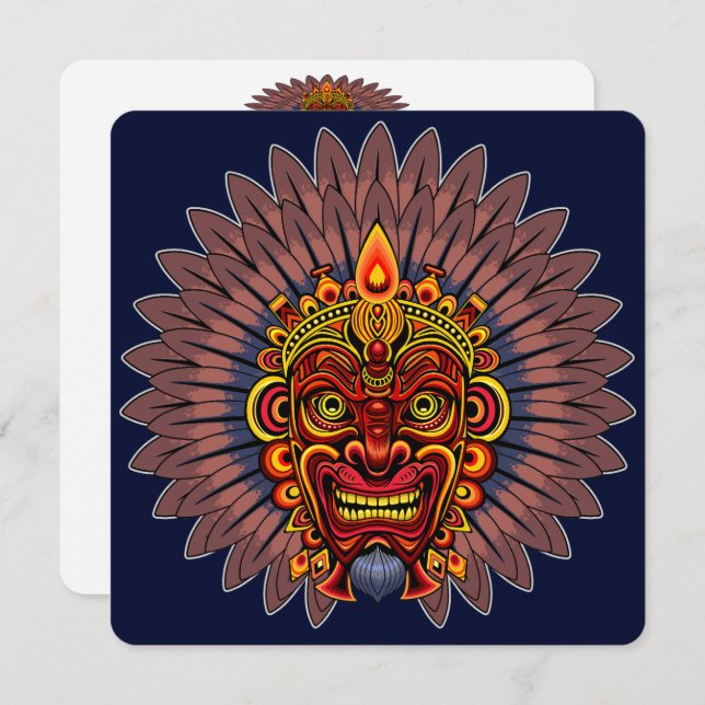 Tribal Warrior King Ritual Mask (Vorne/Hinten)