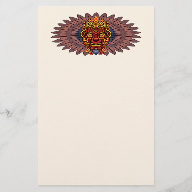 Tribal Warrior King Ritual Mask Briefpapier (Vorderseite)