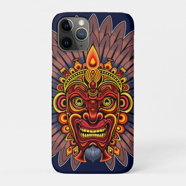 Tribal Warrior King Ritual Mask Case-Mate iPhone Hülle (Rückseite)