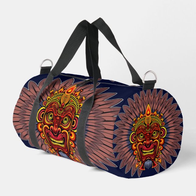 Tribal Warrior King Ritual Mask Duffle Bag (Linke Seite)