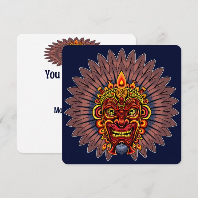 Tribal Warrior King Ritual Mask Einladung (Vorne/Hinten)