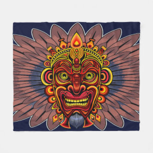 Tribal Warrior King Ritual Mask Fleecedecke