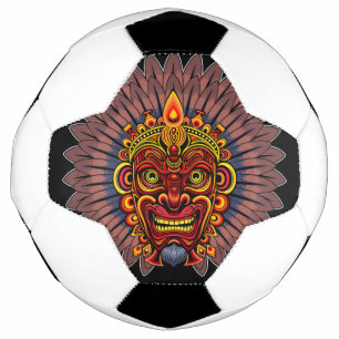 Tribal Warrior King Ritual Mask Fußball