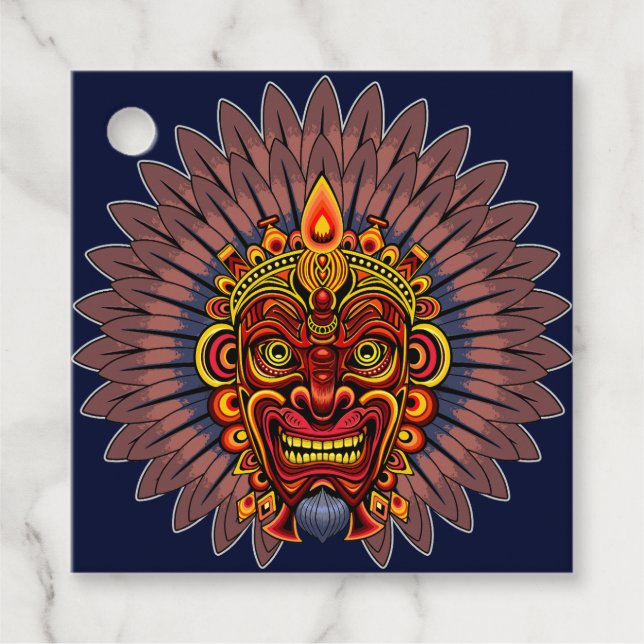 Tribal Warrior King Ritual Mask Geschenkanhänger (Vorderseite)