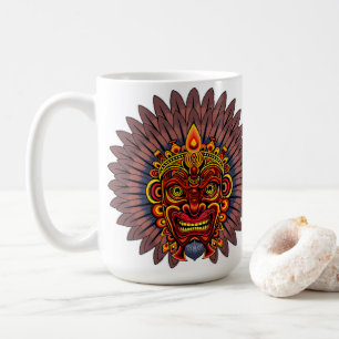 Tribal Warrior King Ritual Mask Kaffeetasse