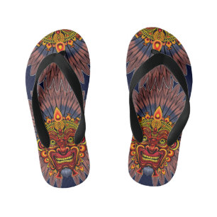 Tribal Warrior King Ritual Mask Kinderbadesandalen
