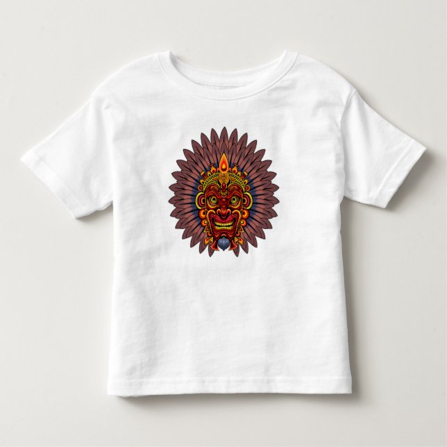 Tribal Warrior King Ritual Mask Kleinkind T-shirt (Vorderseite)