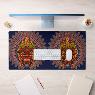 Tribal Warrior King Ritual Mask Schreibtischunterlage
