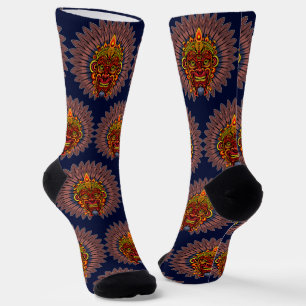 Tribal Warrior King Ritual Mask Socken