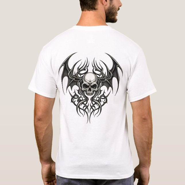 Tribal Warrior Skull Crest T-Shirt (Rückseite)