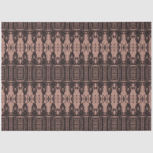 Tribal Western Brown Beige Art Pattern Bull Skull Seidenpapier (Vorderseite)