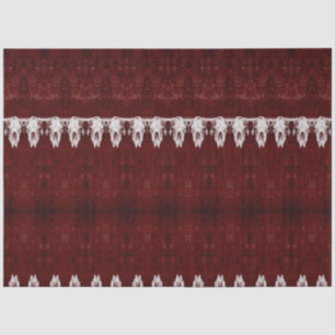 Tribal Western Burgund Rot Muster Stier Kuh Schäde Seidenpapier