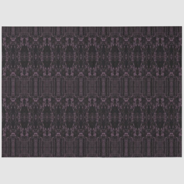 Tribal Western Lila Black Art Muster Bull Skull Seidenpapier (Vorderseite)