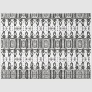 Tribal Western Weiß Schwarz Kunst Muster Stierschä Seidenpapier
