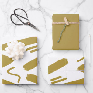 Tribal White und Gold Geschenkpapier Set