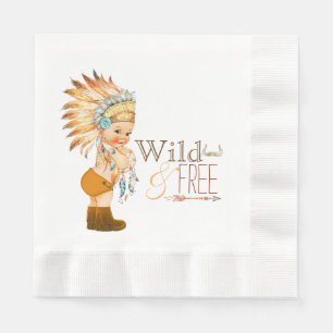 Tribal Wild and Free Boy Baby Shower Serviette