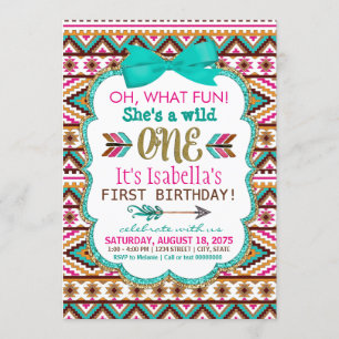 Tribal Wild One Einladung zur Geburtstagsparty