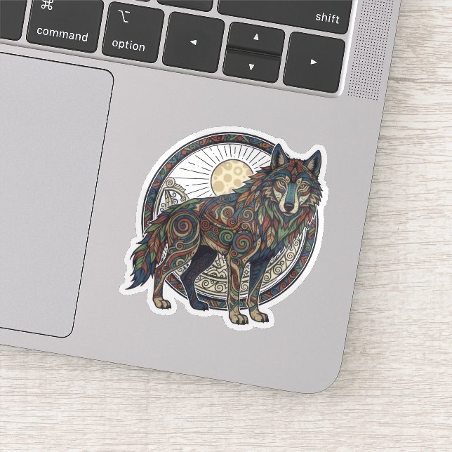 Tribal Wolf Aufkleber (Detail)