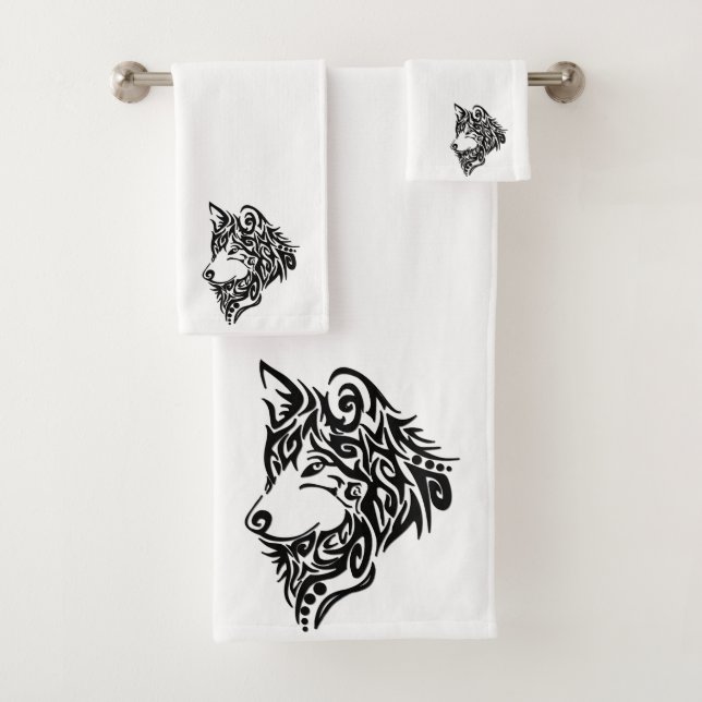 Tribal Wolf Badhandtuch Set (Insitu)