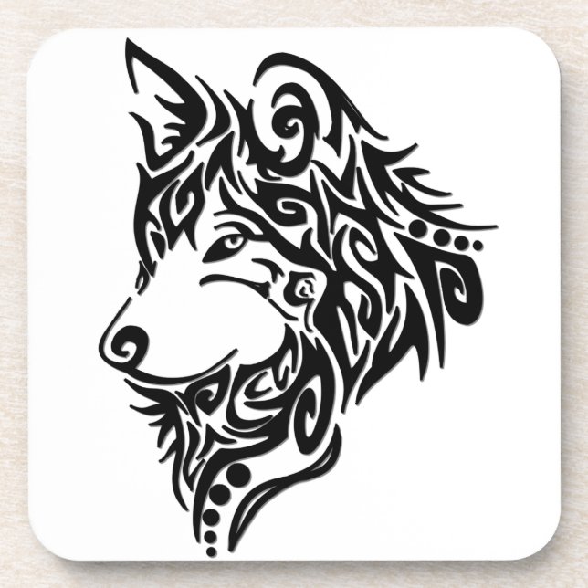 Tribal Wolf Getränkeuntersetzer (Vorderseite)