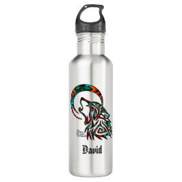 Tribal Wolf Howling Stainless Steel Water Flasche Edelstahlflasche