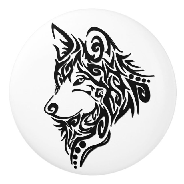 Tribal Wolf Keramikknauf (Vorderseite)