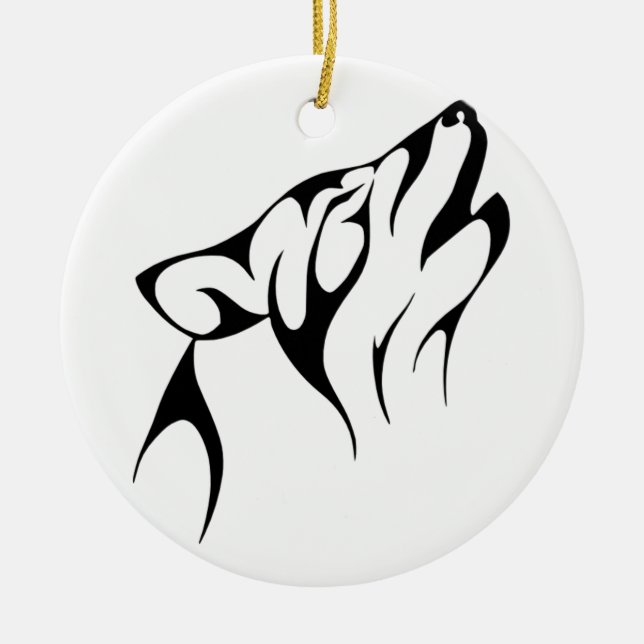 Tribal Wolf Keramikornament (Vorne)