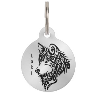 Tribal Wolf Name Lizenz und Nummer des Kontaktstif Haustiermarke
