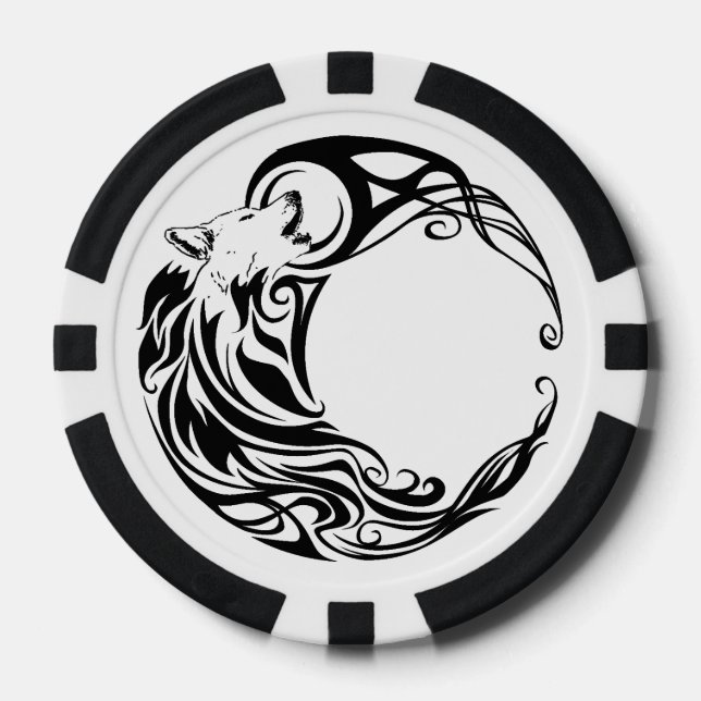 Tribal Wolf Pokerchips (Vorderseite)