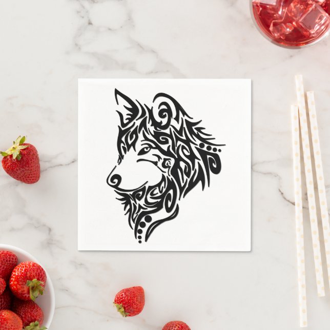 Tribal Wolf Serviette (Beispiel)