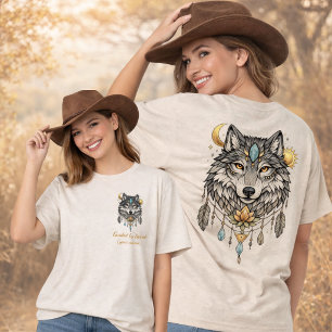 Tribal Wolf Spirit Animal Traumfänger Sonne Mond Tri-Blend Shirt