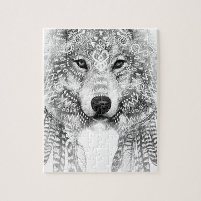 Tribal Wolf Spirit Puzzle (Vertikal)