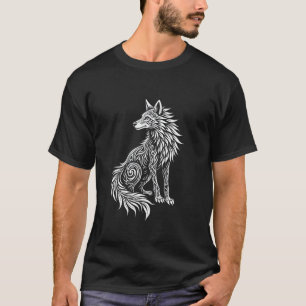 Tribal Wolf Spirit Retro Wilder Wolf & Natur-Inspi T-Shirt