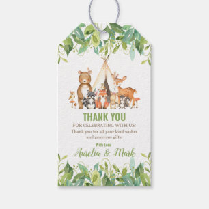 Tribal Woodland Animals Baby Duschwald Gefallen Geschenkanhänger